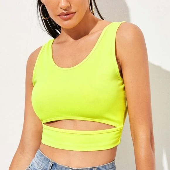 SHEIN Tops Neon Green Crop Top Shein Poshmark